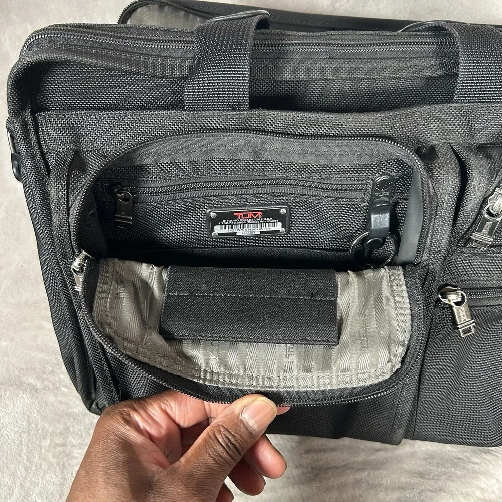 TUMI Alpha Expandable Organizer Brief Black FXT Ballistic Nylon 26031D4
